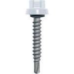 Vis de bardage acier cment tte hexagonale laque zacrovis bois coloris blanc 6, 5x38 mm bote de 100 ...