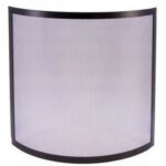 Visiodirect - grille de protection pour chemin�e, grille pare - feu courbe en fer forg� coloris noir ...