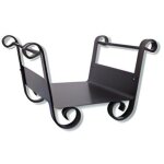 Visiodirect - panier � b�ches, porte b�ches en fer forg� coloris noir - longueur 40 x hauteur 30 x largeur ...