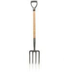 Vito - fourche de jardin 4 dents avec manche en bois et poigne en y