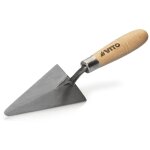 Vito - truelle de ma�on triangulaire forg�e 120mm � bout rond acier tremp� manche bois