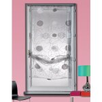 Homemaison - petit voilage en organza jacquard � remonter gris clair 60x160 cm