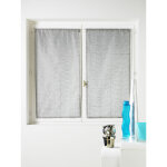 Petit voilage  la paire en organza uni gris clair 80x160 cm