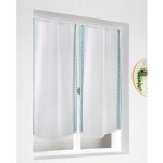 Homemaison - vitrages passe - tringles � la paire brod�s 'pierrot' - 58x120cm - turquoise