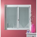 Homemaison - petit rideau en pointe etamine brod�e ajour�e gris gris clair 45x120cm