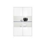 Meublorama - vitrine 2 portes collection sky. coloris blanc laqu� brillant