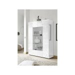 Vitrine 2 portes vitr�es mirel blanc 121 cm