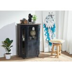 Massivmoebel24 - vitrine 76x60 manguier laqu� gris railway 230