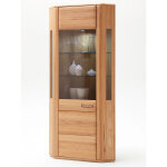 Pegane - vitrine d'angle / vaisselier coloris htre huil - longueur 69 x hauteur 209 x profondeur 69 ...