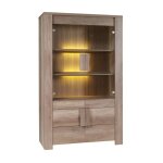 Vitrine 4 portes farra coloris ch�ne dab canyon avec led