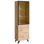 Vitrine tino + led, design scandinave, meuble déco pour salon, petit modèle Vitrine tino + led, design scandinave, meuble déco pour salon, petit modèle
