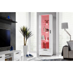 Vitrine armoire alessandria, blanc / blanc, largeur 60 cm x hauteur 192 cm x profondeur 42 cm, led rgb, ... Vitrine armoire alessandria, blanc / blanc, largeur 60 cm x hauteur 192 cm x profondeur 42 cm, led rgb, ...