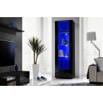 Vitrine armoire alessandria, noir / noir, largeur 60 cm x hauteur 192 cm x profondeur 42 cm, led bleues, ... Vitrine armoire alessandria, noir / noir, largeur 60 cm x hauteur 192 cm x profondeur 42 cm, led bleues, ...