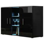 Mobilier1 - buffet tornola 106, noir + noir brillant, 80x120cm, le nombre de portes: 041cm, stratifi�, ...