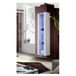 Vitrine colonne - fly 41 - led - l 40 cm x p 29 cm x h 170 cm - blanc - livraison gratuite