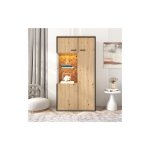 Redom - vitrine moderne avec �clairage led, 150hx78lx40cm, porte vitr�e, �tag�res polyvalentes en verre, ...