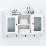 Vitrine murale avec �tag�re de livre / dvd / verre en mdf blanc vidaxl
