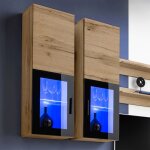 Extreme furniture - vitrine murales suspendue t51, (lxhxp): 40 x 120 x 29, corps en wotan mat, faades ...