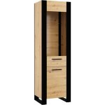 Bb - loisir - vitrine nuka e 188 cm avec tagres, ct de meuble, vitrine, bibliothque en chne noir ...