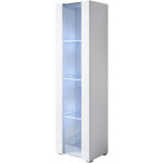 Lettiemobili - vitrine avec pieds 2 cm avec led 1 porte meuble de rangement avec pieds 40 x 167 x 29cm ...