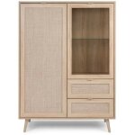 Abitare - salon vitrine 139 cm chne clair avec deux portes et deux tiroirs - agrigento