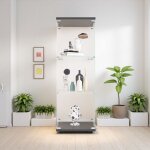 Vitrine en verre 3 couches 125x43x37 cm - fabriqu� en verre tremp�, convient pour le salon, la chambre, ...