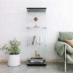 Vitrine en verre 3 couches 125x43x37 cm - fabriqu en verre tremp, convient pour le salon, la chambre, ...