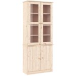 Vitrine en verre alta 77x35x186, 5 bois de pin massif