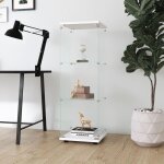 Vitrine en verre de scurit tremp avec porte et 3 tagres, cadre en bois, serrures, cls, vitrine ...