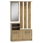 Vittoria - meuble d'entrée contemporain 6 crochets + miroir + rangement chaussures 180x85x24 - vestiaire ... Vittoria - meuble d'entrée contemporain 6 crochets + miroir + rangement chaussures 180x85x24 - vestiaire ...