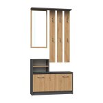 Topeshop - vittoria - vestiaire d'entre - patre murale + miroir + rangement chaussures - 180x85x24 ...