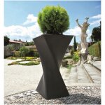 Vivaio garden forest - vase triangle 80cm, vase en resine, vase moderne - couleur : havane - colore: ...
