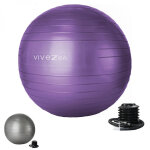 Ballon de yoga, fitness, gymnastique, grossesse en pvc antidrapant - diam 85 cm - violet vivezen