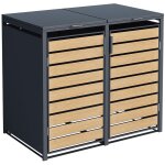 Vivol - abri de poubelles - 2 conteneurs - aspect bois