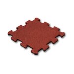 Vivol - dalle en caoutchouc 50 mm - 50 x 50 cm - rouge - syst�me puzzle - pi�ce centrale