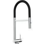 Vizio - robinet de cuisine mitigeur rabattable sous fenetre 45mm chrome robinet bec noir orientable et ...