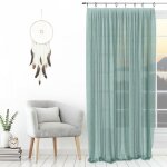 Soleil d ocre - voilage avec anneaux 135x250 cm spirit vert d'eau, par soleil d'ocre
