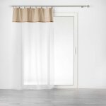 Voilage à anneaux 140 x 240 cm ? polycoton sablé + jute leana beige Voilage à anneaux 140 x 240 cm ? polycoton sablé + jute leana beige