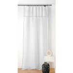Linder - voilage aspect lin bourdon noir - 140x295cm - blanc