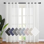 Voilage blanc - voilage rideaux de fen�tre - lumi�re filtrer demi transparent rideaux � oeillets draperies ...