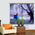 Ag art - voilage elsa & anna la reine des neiges disney largeur 2x90 cm x hauteur 160 cm