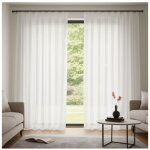 Voilage �tamine effet lin 280x250 cm - ruflette 4 modes d'installation