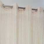 Voilage en tamine  rayures bicolores terracotta 140x260 cm