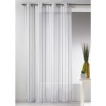 Voilage en etamine avec rayures verticales gris clair 140x260 cm Voilage en etamine avec rayures verticales gris clair 140x260 cm