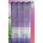 Homemaison - voilage fantaisie � imprim�s 'princesses' violet parme 140x240 cm