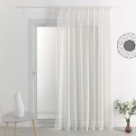 Voilage galon fronceur tombé fluide ivoire 295x240 cm Voilage galon fronceur tombé fluide ivoire 295x240 cm
