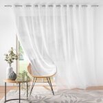 Douceur d'int�rieur - voilage largeur baie vitr�e 400 x 240 cm voile sabl� lissea blanc