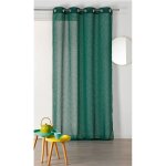 Voilage l�ger � l'aspect lin vert fonc� 140x240 cm