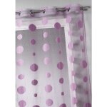 Voilage en maille - effet �ponge et filet vieux rose 140x260 cm