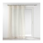 Voilage � nouettes - effet lin tiss� beige 140x240 cm